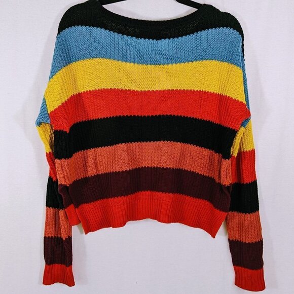 Arizona Striped Colorful Pullover Sweater Size M - Picture 2 of 5